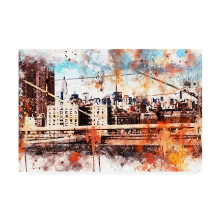 Philippe Hugonnard 'NYC Watercolor Collection - Manhattan View' Canvas Art,30x47